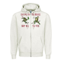 Oatmeal Heather say pizza to drugs say no to yes Zipper Hoodie - tuanDangUi