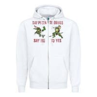 White say pizza to drugs say no to yes Zipper Hoodie - tuanDangUi