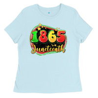 Baby Blue 1865 juneteenth Ladies Tee - LillyAllenDesigns