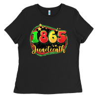 Black 1865 juneteenth Ladies Tee - LillyAllenDesigns