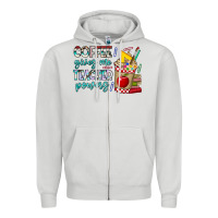Dove Grey Coffee Gives Me Teacher Powers Zipper Hoodie - CowhideDigitalArt