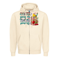 Sandshell Coffee Gives Me Teacher Powers Zipper Hoodie - CowhideDigitalArt
