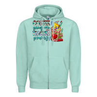 Seafoam Coffee Gives Me Teacher Powers Zipper Hoodie - CowhideDigitalArt