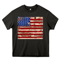 Asphalt American flag leopard cowhide Heavy Core Tee - JahusDesignShop