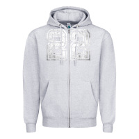 Heather Grey Number 22 Sports Jersey Lucky No. Birthday Age Vintage Zipper Hoodie - tuanDangUi