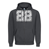 Smoke Number 22 Sports Jersey Lucky No. Birthday Age Vintage Zipper Hoodie - tuanDangUi