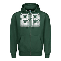 Number 22 Sports Jersey Lucky No. Birthday Age Vintage Zipper Hoodie | Teevron