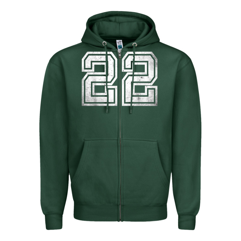 Number 22 Sports Jersey Lucky No. Birthday Age Vintage Zipper Hoodie by tuanDangUi | Teevron