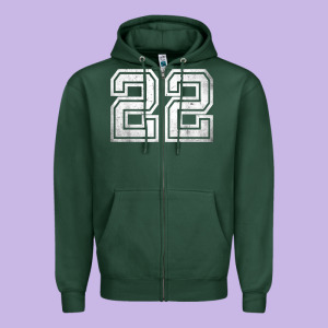 Number 22 Sports Jersey Lucky No. Birthday Age Vintage Zipper Hoodie Designed By Tuandangui