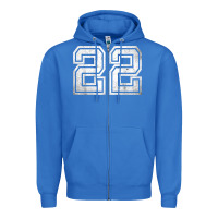 True Royal Number 22 Sports Jersey Lucky No. Birthday Age Vintage Zipper Hoodie - tuanDangUi