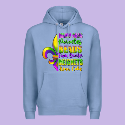 Mardi Gras Parades Beads French Quarter Beignets Premium Hoodie Designed By Fadigitalartstudio