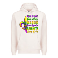 Pale Pink mardi gras parades beads french quarter beignets Premium Hoodie - FaDigitalArtStudio