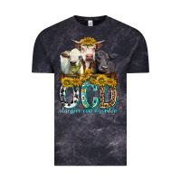 Cloud Black Obsessive Cow Disorder with Cows Vintage Tee - texasbilliewilder