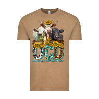 Vintage Coffee Obsessive Cow Disorder with Cows Vintage Tee - texasbilliewilder
