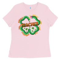 Bubblegum Pink teacher st patricks day Ladies Tee - LillyAllenDesigns