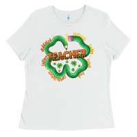 White teacher st patricks day Ladies Tee - LillyAllenDesigns