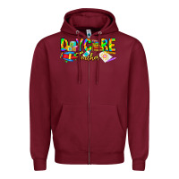 Burgundy daycare teacher Zipper Hoodie - CowhideDigitalArt