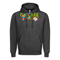 Charcoal Heather daycare teacher Zipper Hoodie - CowhideDigitalArt