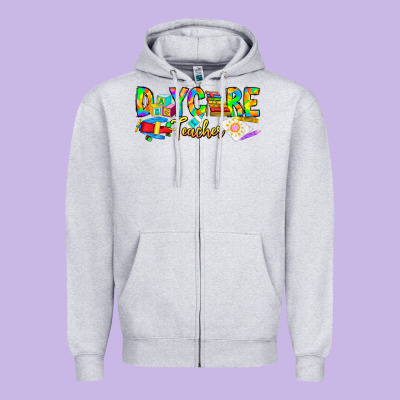 Daycare Teacher Zipper Hoodie Designed By Cowhidedigitalart
