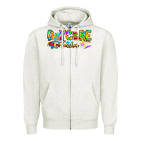 Oatmeal Heather daycare teacher Zipper Hoodie - CowhideDigitalArt