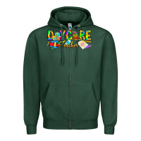 Sports Green daycare teacher Zipper Hoodie - CowhideDigitalArt