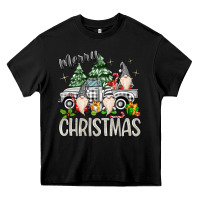 Black merry christmas gnomes truck Heavy Core Tee - MaliasSmallBusiness