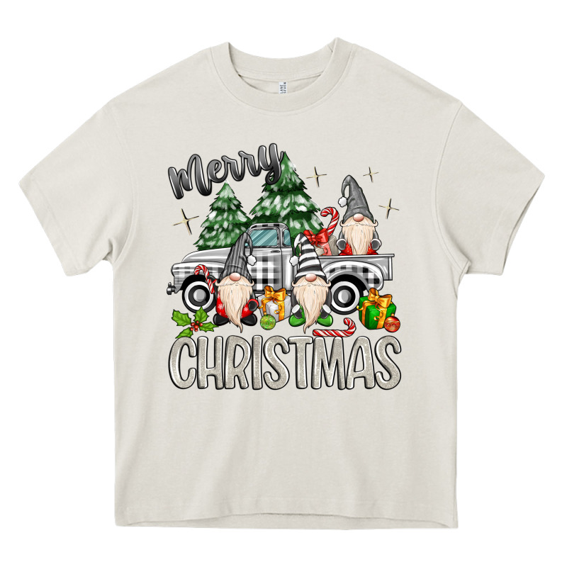 Merry Christmas Gnomes Truck Heavy Core Tee by MaliasSmallBusiness | Teevron