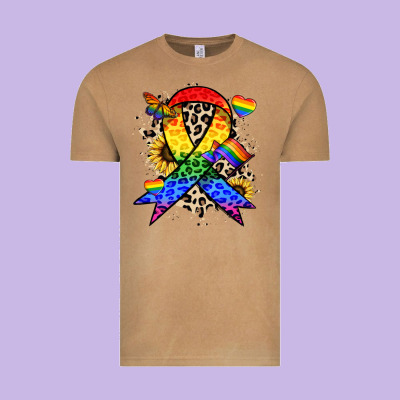 Pride Ribbon Vintage Tee Designed By Nancycooperartshop