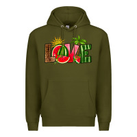 Army Green love watermelon Premium Hoodie - RanaPortraitStore