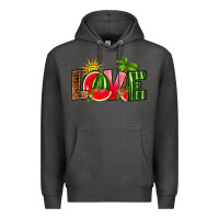 Charcoal Heather love watermelon Premium Hoodie - RanaPortraitStore
