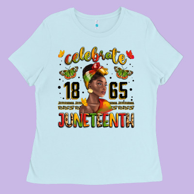 Celebrate 1865 Juneteenth With Black Woman Ladies Tee Designed By Lillyallendesigns