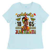Baby Blue celebrate 1865 juneteenth with black woman Ladies Tee - LillyAllenDesigns