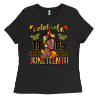 Black celebrate 1865 juneteenth with black woman Ladies Tee - LillyAllenDesigns