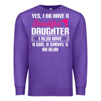 Purple Father Yes I Do Have A Beautiful Daughter Premium Sweatshirt - tuanDangUi
