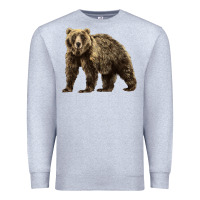 Heather Grey Brown Bear Premium Sweatshirt - LillyAllenDesigns