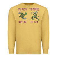 Antique Gold say pizza to drugs say no to yes Premium Sweatshirt - tuanDangUi
