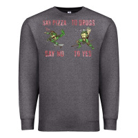 Charcoal Heather say pizza to drugs say no to yes Premium Sweatshirt - tuanDangUi