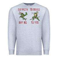 Heather Grey say pizza to drugs say no to yes Premium Sweatshirt - tuanDangUi