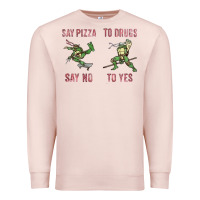 Pale Pink say pizza to drugs say no to yes Premium Sweatshirt - tuanDangUi