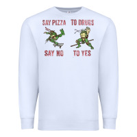 White say pizza to drugs say no to yes Premium Sweatshirt - tuanDangUi