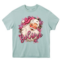 Arona believe pink christmas santa claus Heavy Core Tee - MaliasSmallBusiness