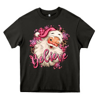 Asphalt believe pink christmas santa claus Heavy Core Tee - MaliasSmallBusiness