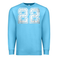 Ocean Blue Number 22 Sports Jersey Lucky No. Birthday Age Vintage Premium Sweatshirt - tuanDangUi