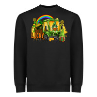 Black lucky gnomes truck St. Patrick's Day Heavyweight Sweatshirt - FaDigitalArtStudio