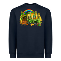 Navy lucky gnomes truck St. Patrick's Day Heavyweight Sweatshirt - FaDigitalArtStudio