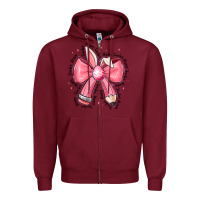 Burgundy easter bunny pencil bow Zipper Hoodie - CowhideDigitalArt