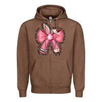 Chestnut easter bunny pencil bow Zipper Hoodie - CowhideDigitalArt