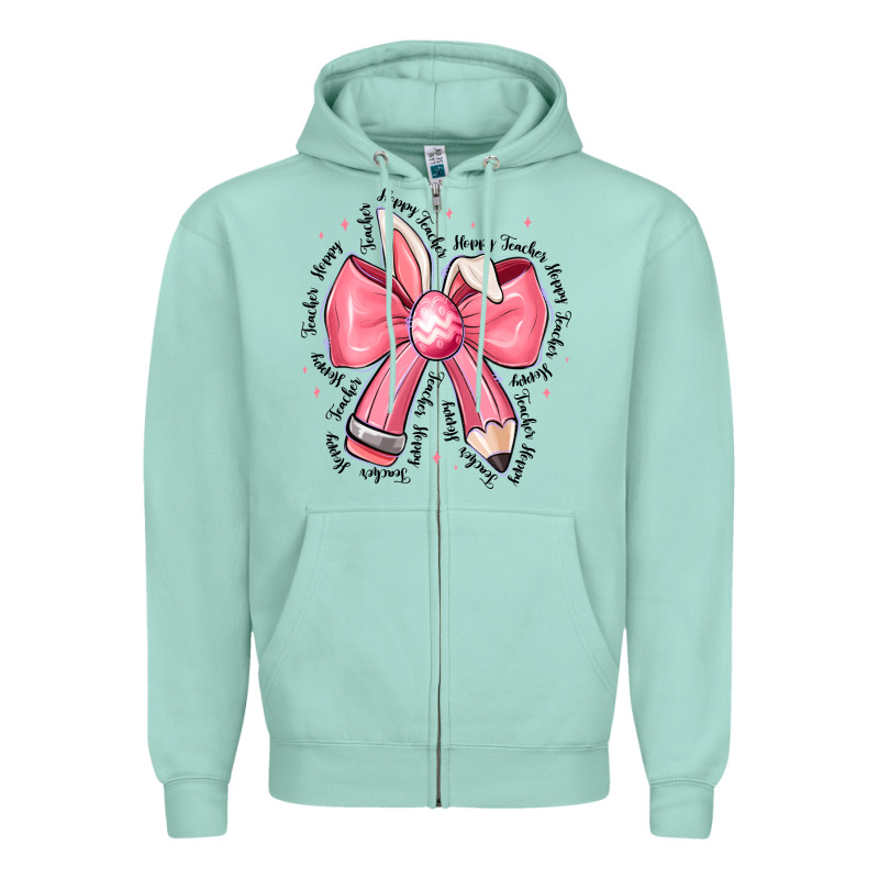 Easter Bunny Pencil Bow Zipper Hoodie by CowhideDigitalArt | Teevron