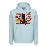 Blue Mist my cat is my valentine valentine's day Premium Hoodie - FaDigitalArtStudio
