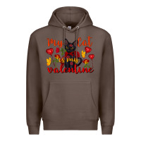 Coffee my cat is my valentine valentine's day Premium Hoodie - FaDigitalArtStudio